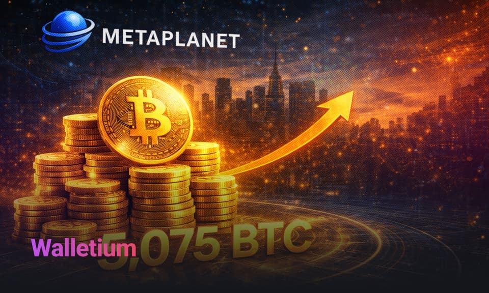 Metaplanet Acquires 5,075 BTC, Rises to 3rd Place