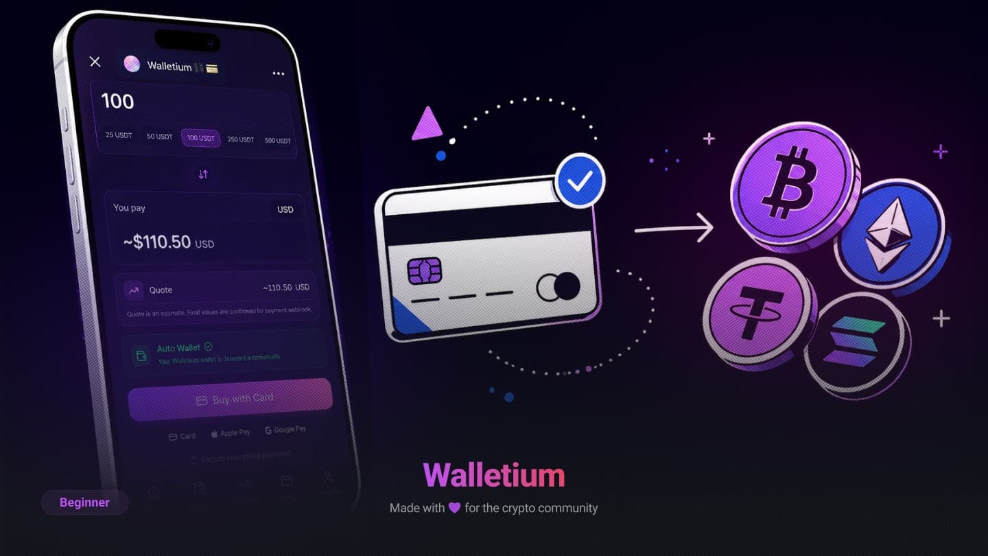How to Buy Crypto in Walletium with a Card, Apple Pay, or Google Pay (2026)